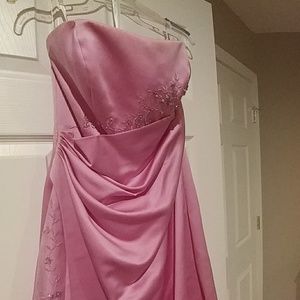 Pink Embellished A Line Dress